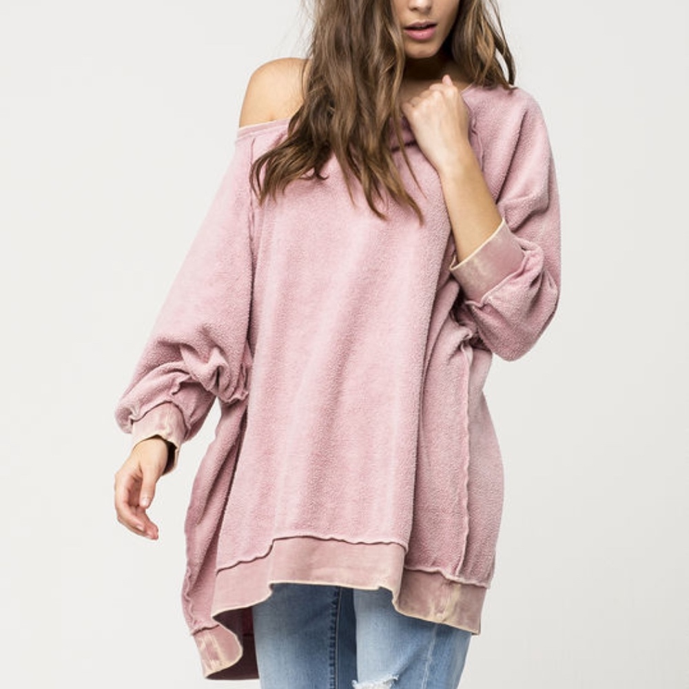 Free People My Pullover Sweatshirt in Mauve